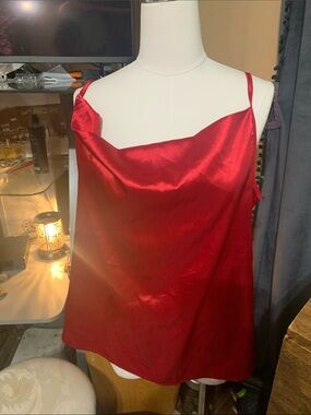 BloomChic Red Satin Cowl Cami top